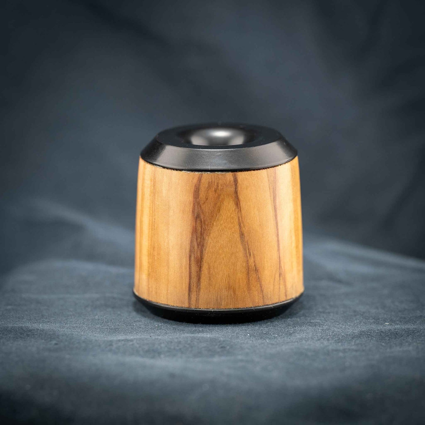 Hand-Turned Wood Pen Stand with Metal Inserts - Single