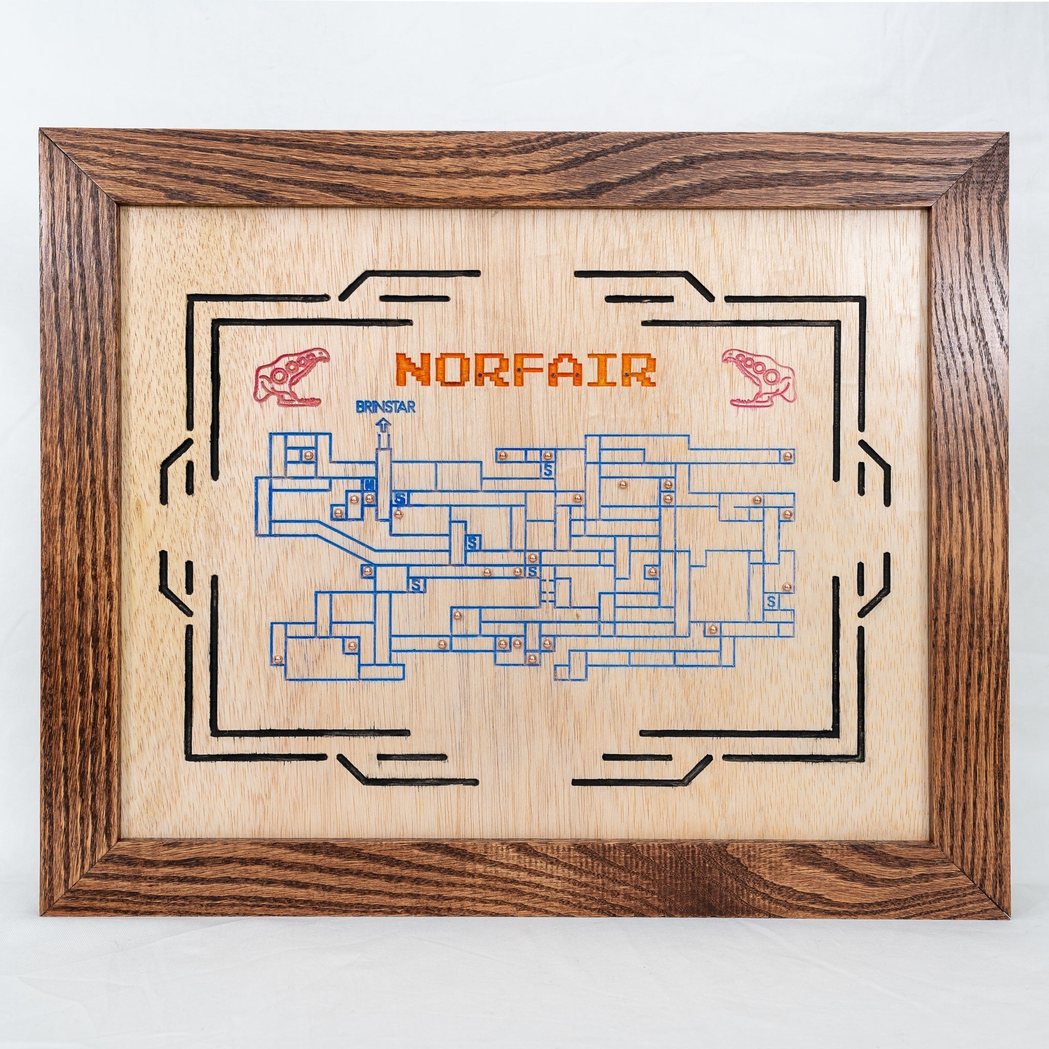 Norfair Wooden Map  Handmade by Min Turn Makers