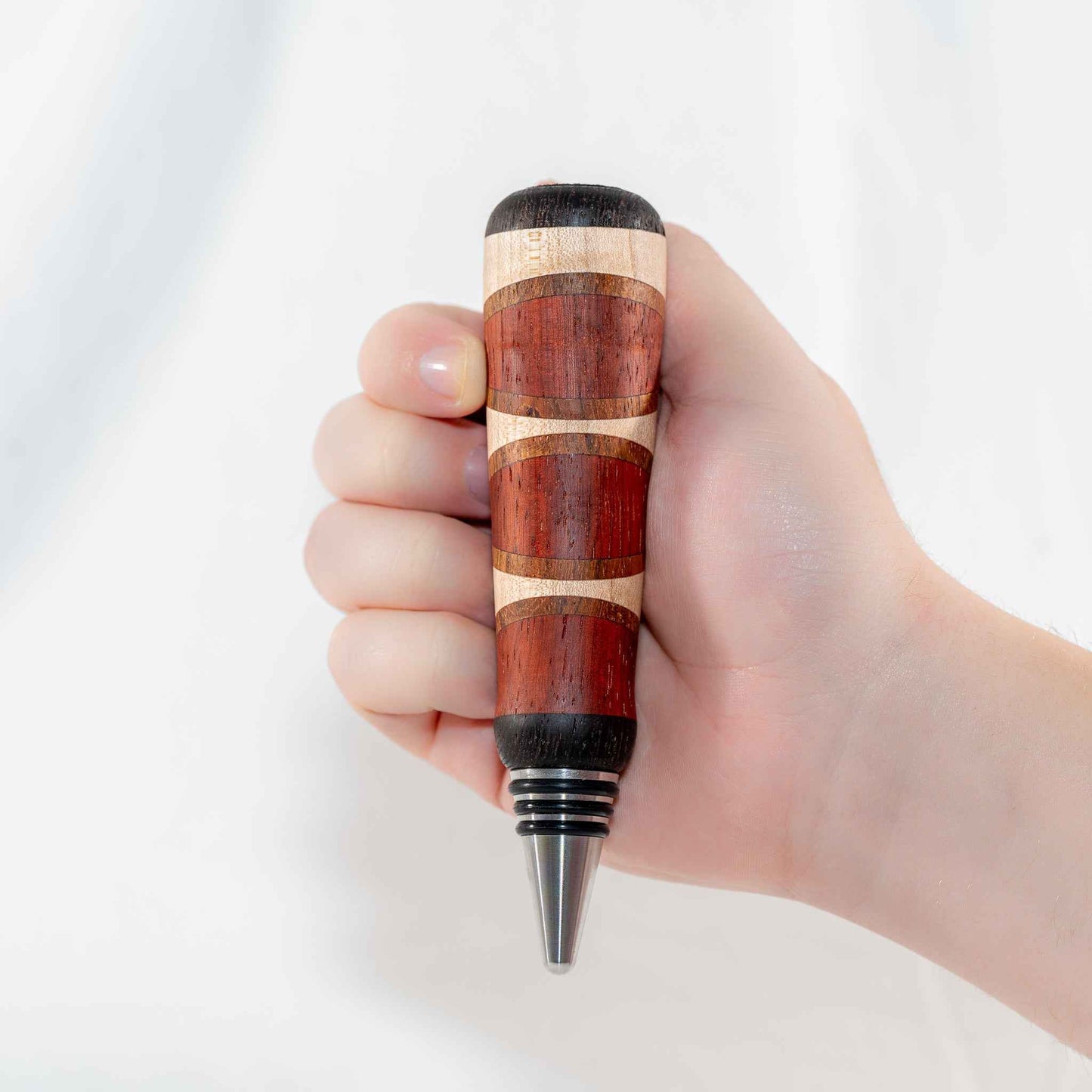 Padauk and Maple Wood Bottle Stopper