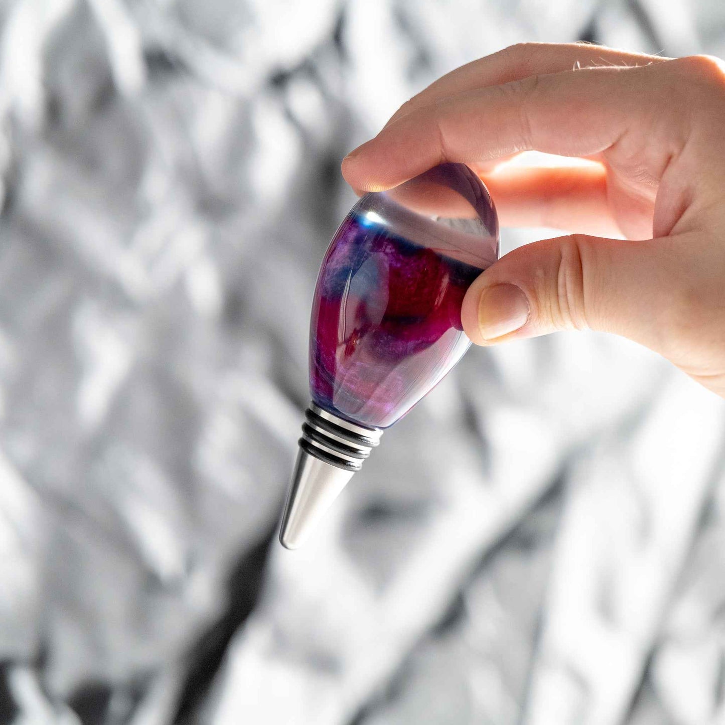 Purple Clear Top Bottle Stopper