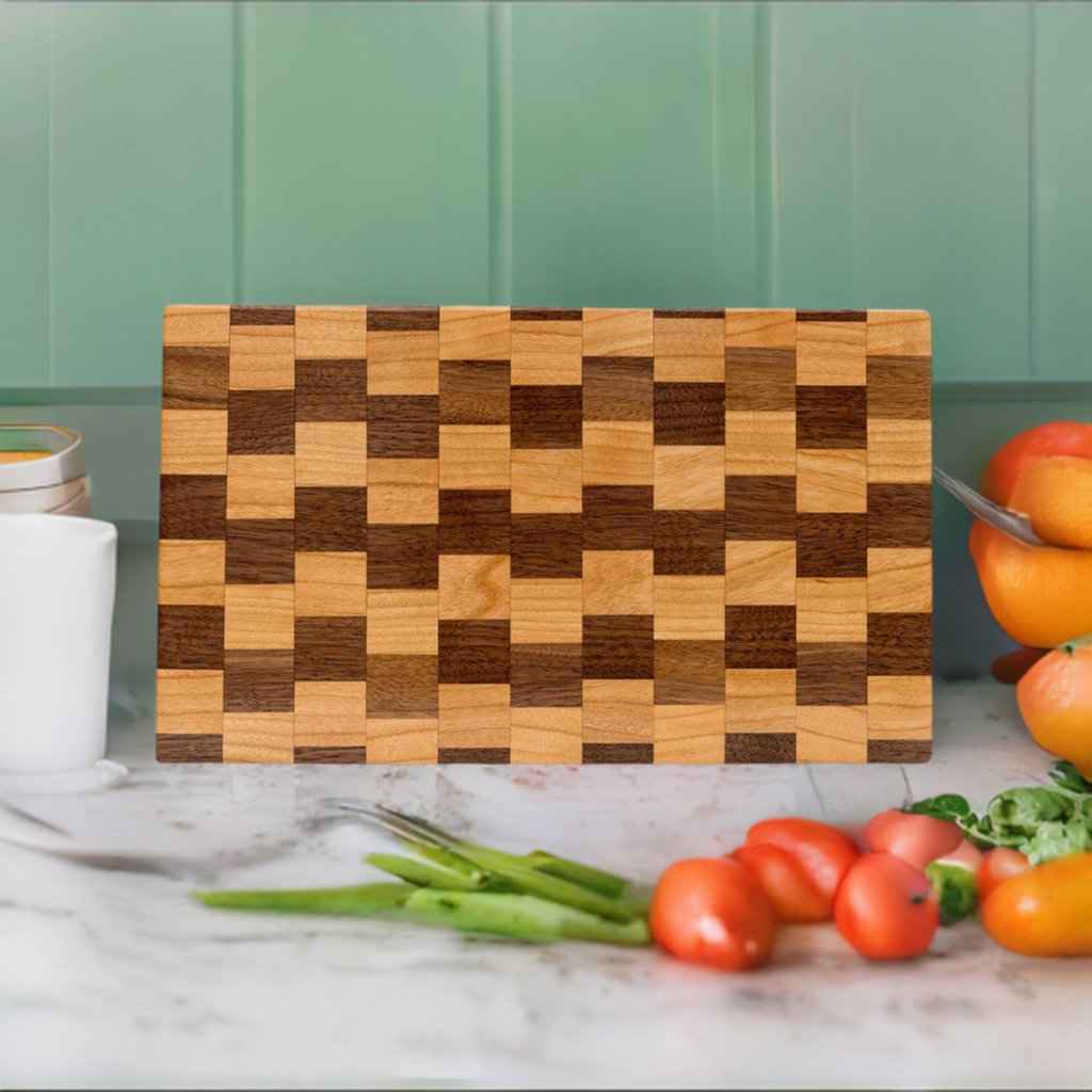 Walnut and Cherry Illusion Cutting Board