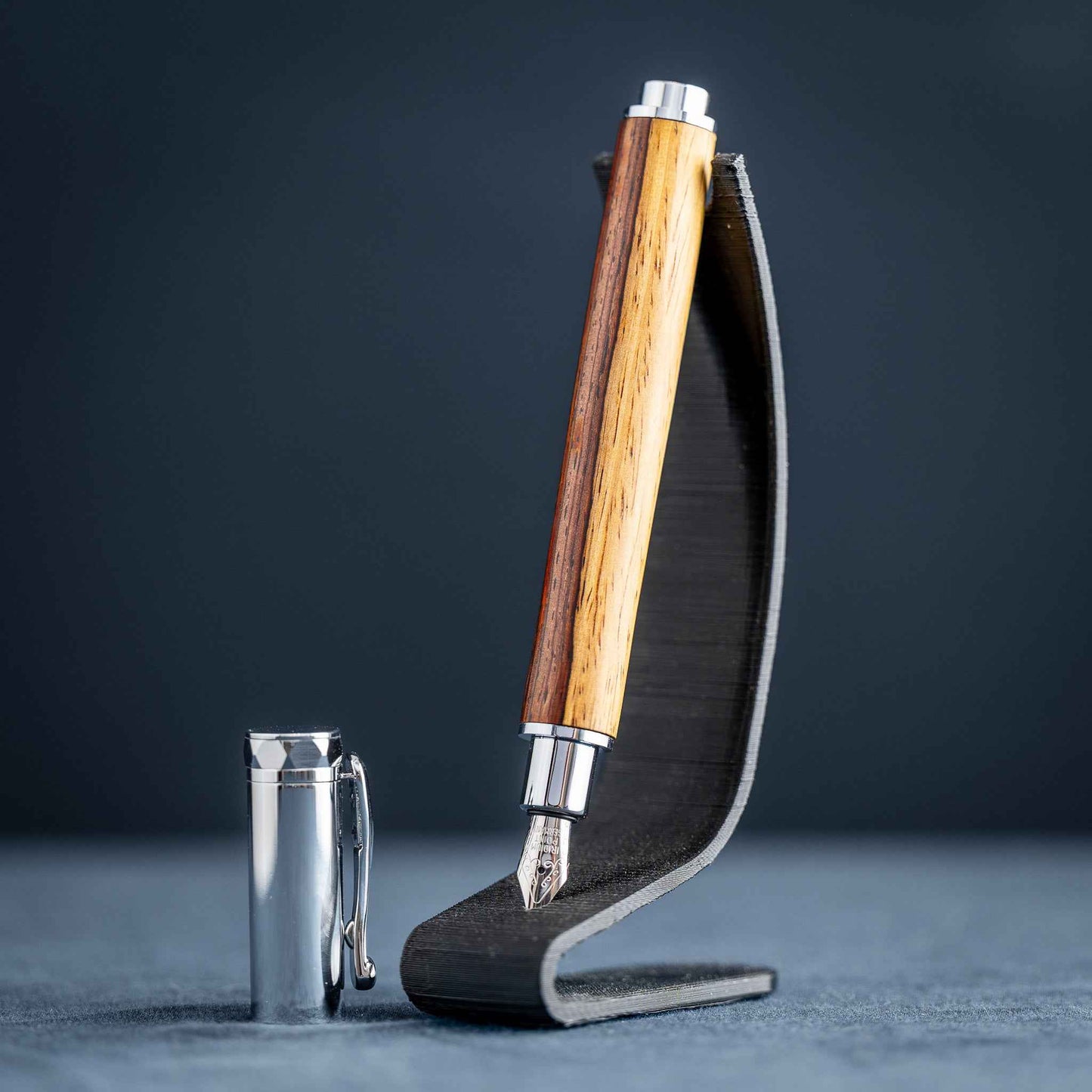 Cocobolo Wood Fountain Pen: Magnetic, Postable Cap