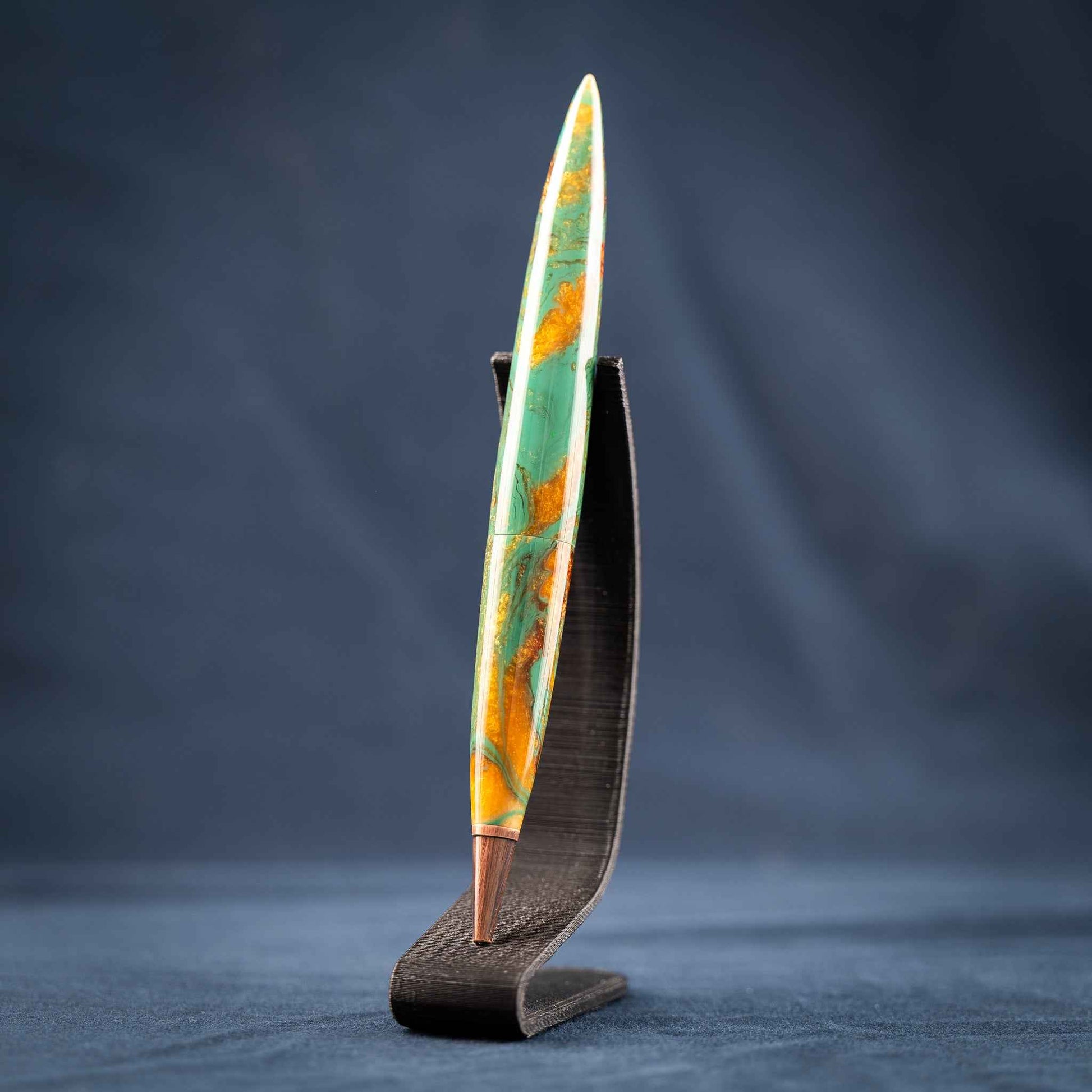 Green, Gold, and Copper Resin Desk Pen: Into the Woods