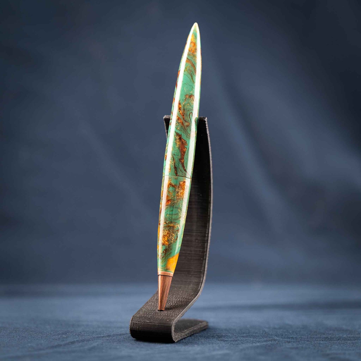 Green, Gold, and Copper Resin Desk Pen: Into the Woods