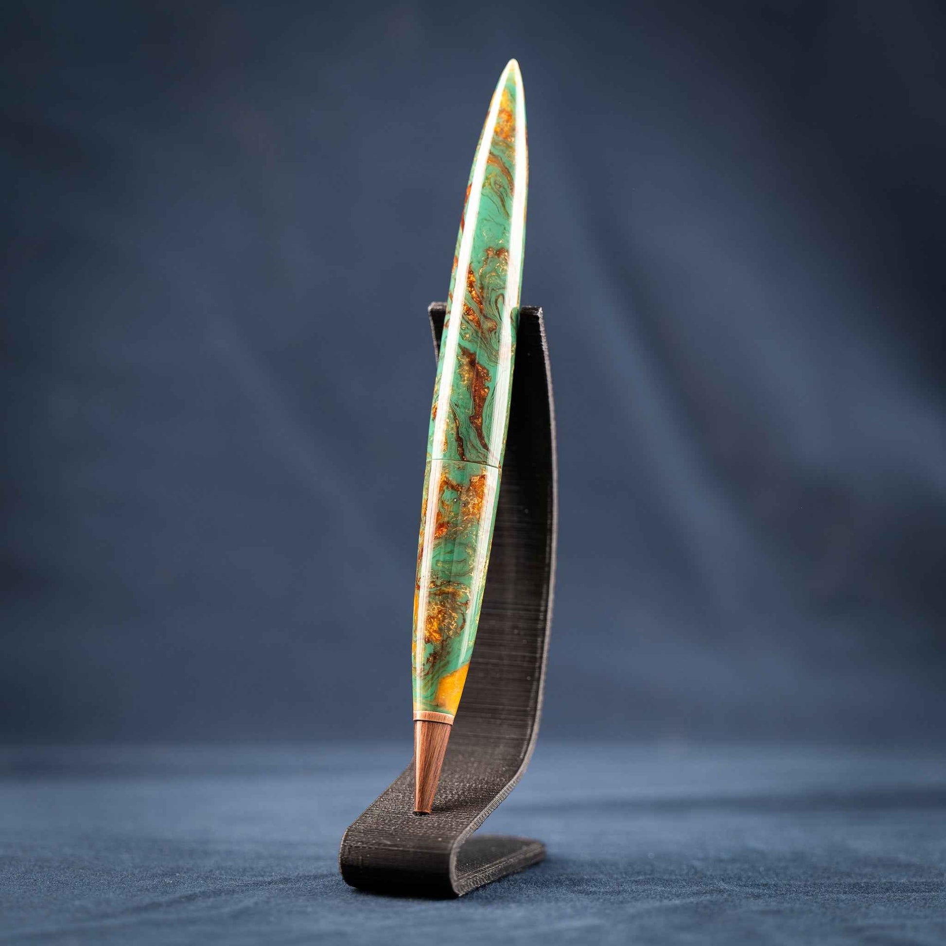 Green, Gold, and Copper Resin Desk Pen: Into the Woods