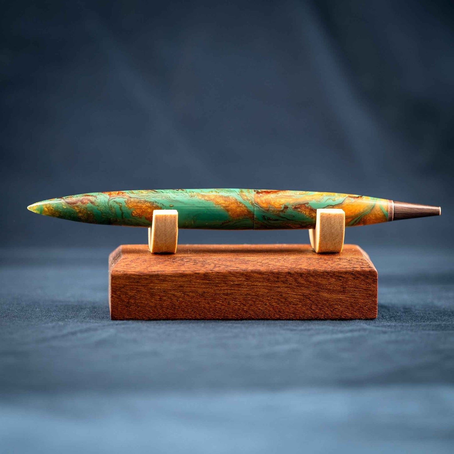 Green, Gold, and Copper Resin Desk Pen: Into the Woods