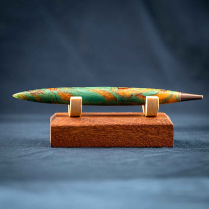 Green, Gold, and Copper Resin Desk Pen: Into the Woods