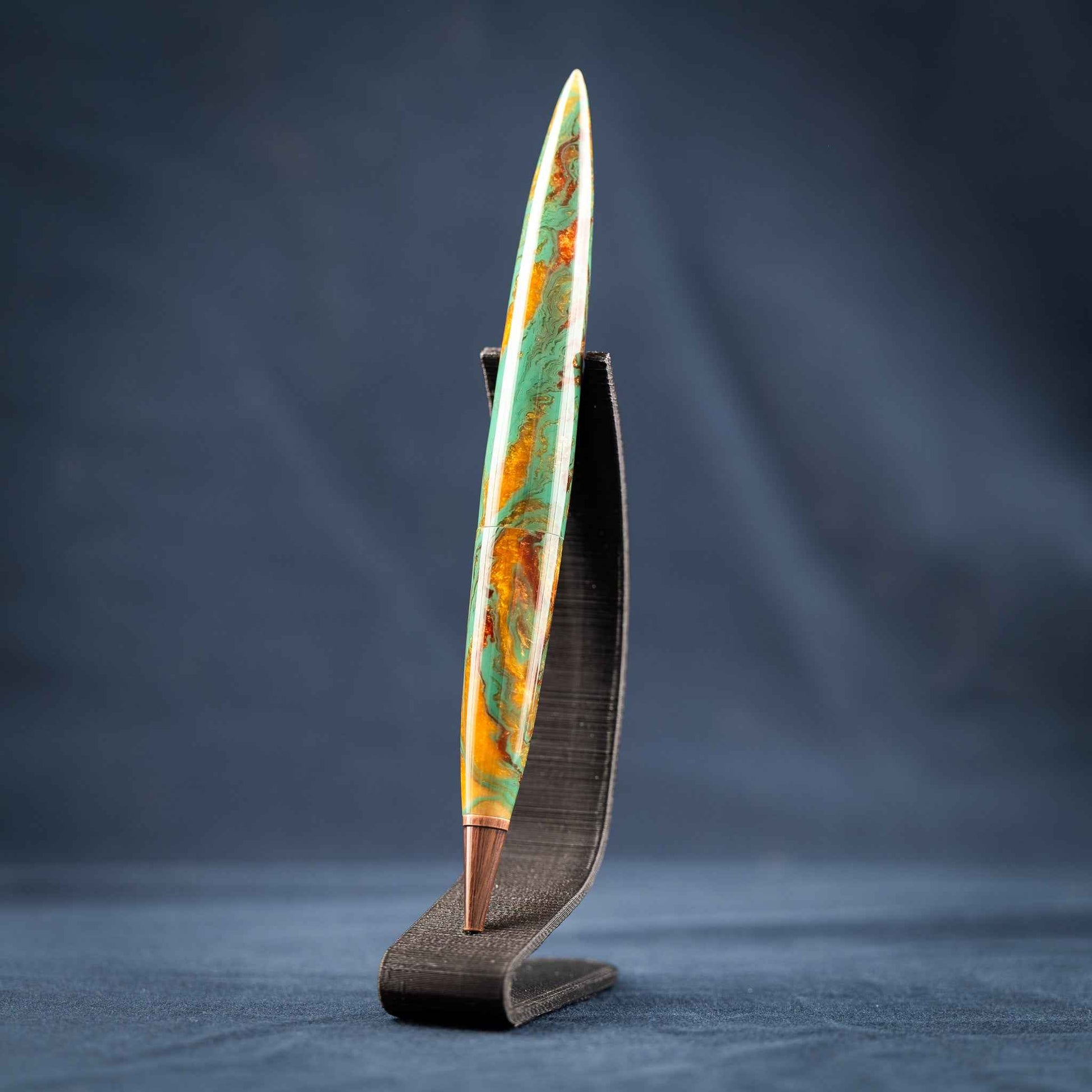 Green, Gold, and Copper Resin Desk Pen: Into the Woods