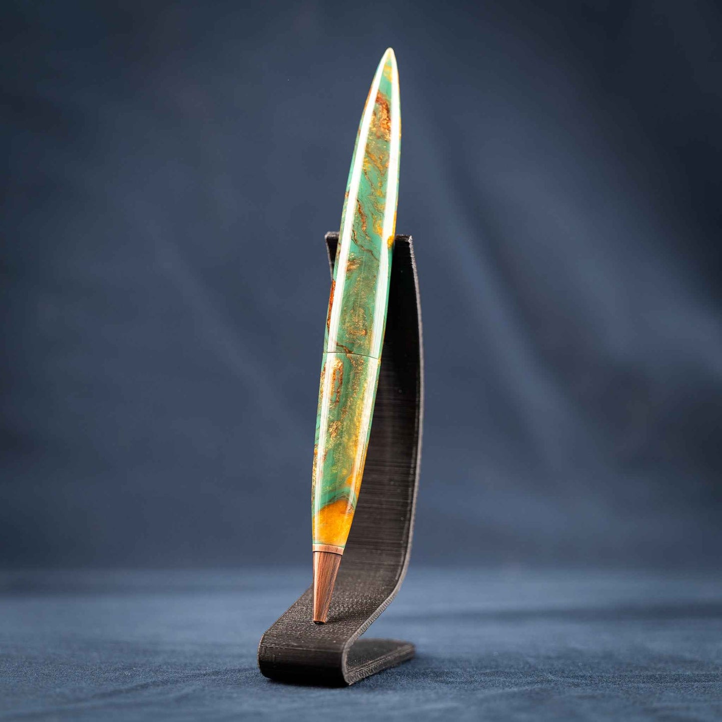 Green, Gold, and Copper Resin Desk Pen: Into the Woods