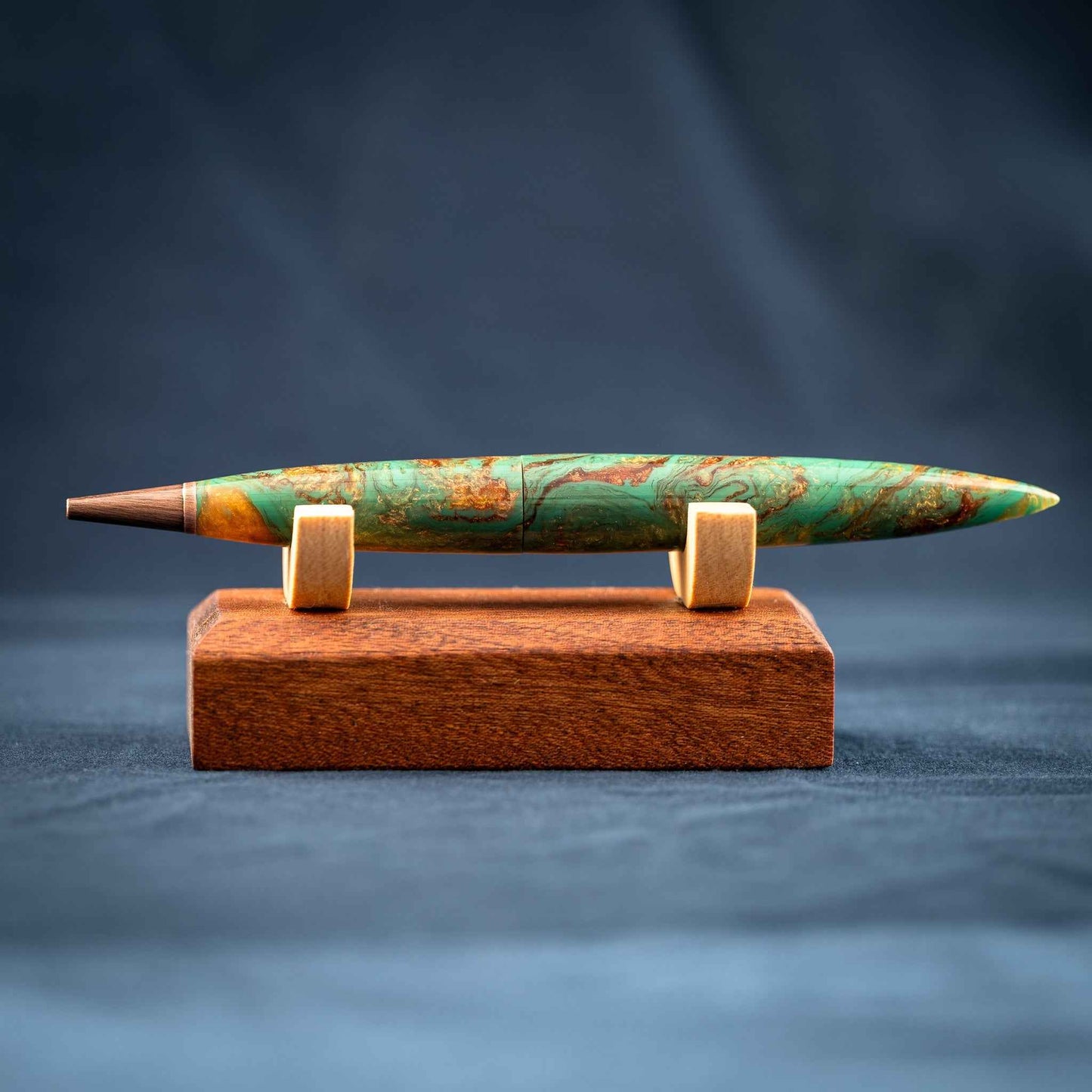 Green, Gold, and Copper Resin Desk Pen: Into the Woods