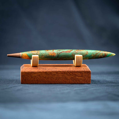 Green, Gold, and Copper Resin Desk Pen: Into the Woods