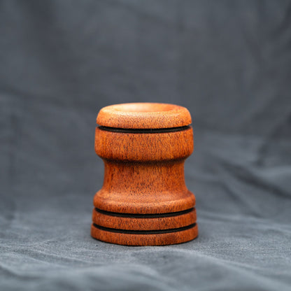 Handmade African Mahogany wood pen stand with decorative wire burning.