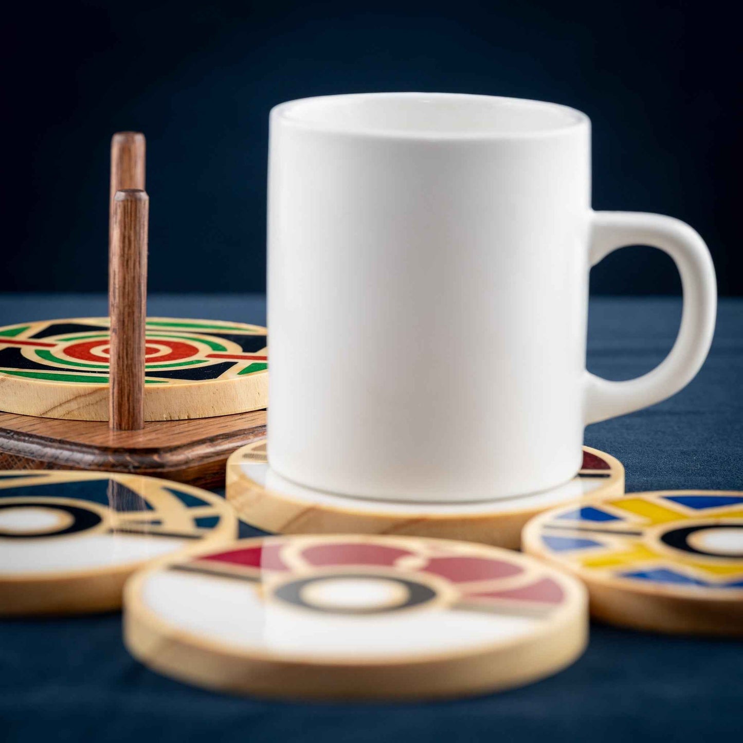 Handmade Carved Pokémon Pokéball Wood and Resin Coasters with Stand: Poké Ball, Dusk Ball, Quick Ball, Love Ball, and Net Ball