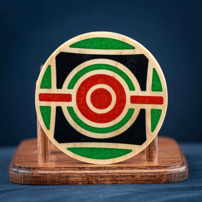 Handmade Carved Pokémon Pokéball Wood and Resin Coasters with Stand: Poké Ball, Dusk Ball, Quick Ball, Love Ball, and Net Ball