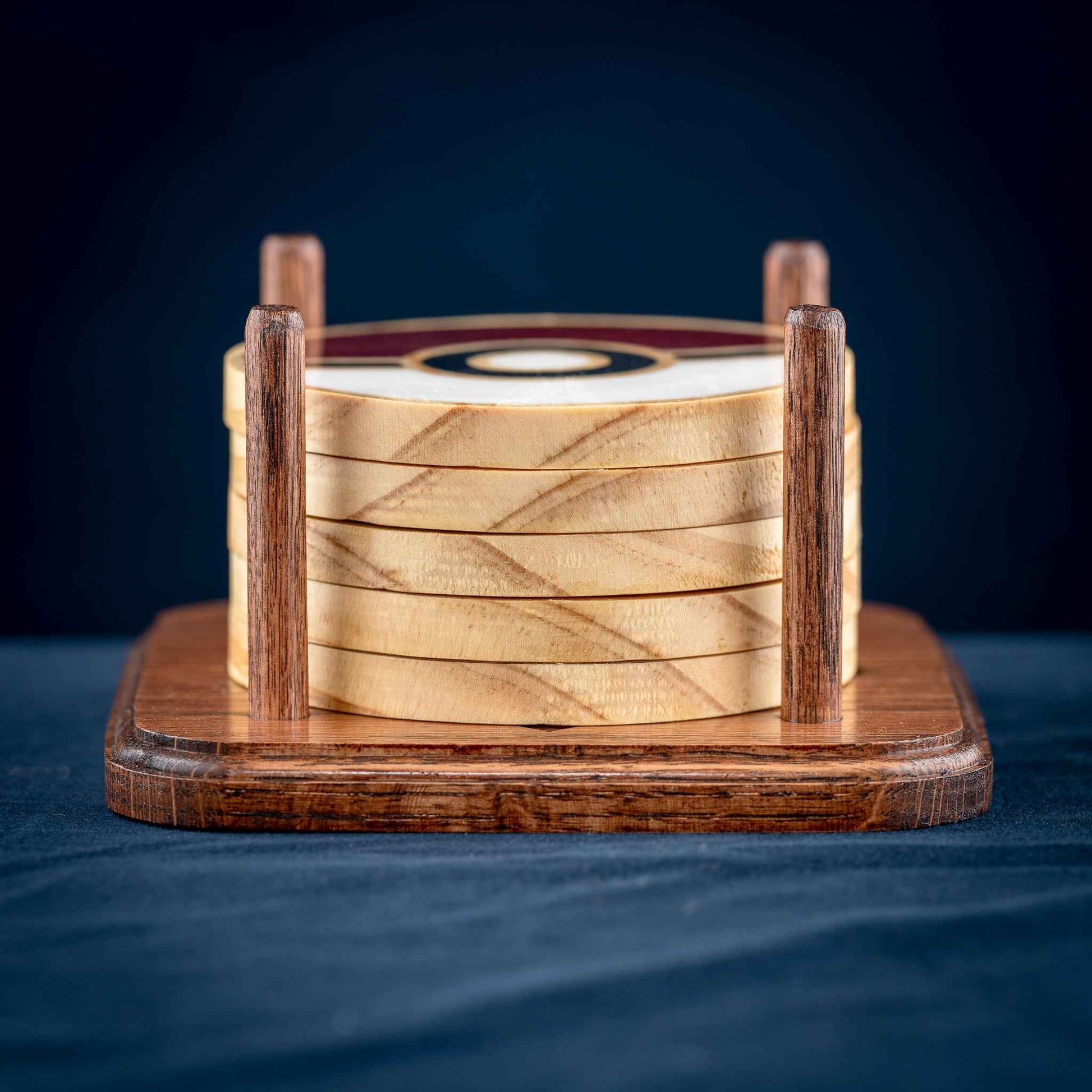 Handmade Carved Pokémon Pokéball Wood and Resin Coasters with Stand: Poké Ball, Dusk Ball, Quick Ball, Love Ball, and Net Ball