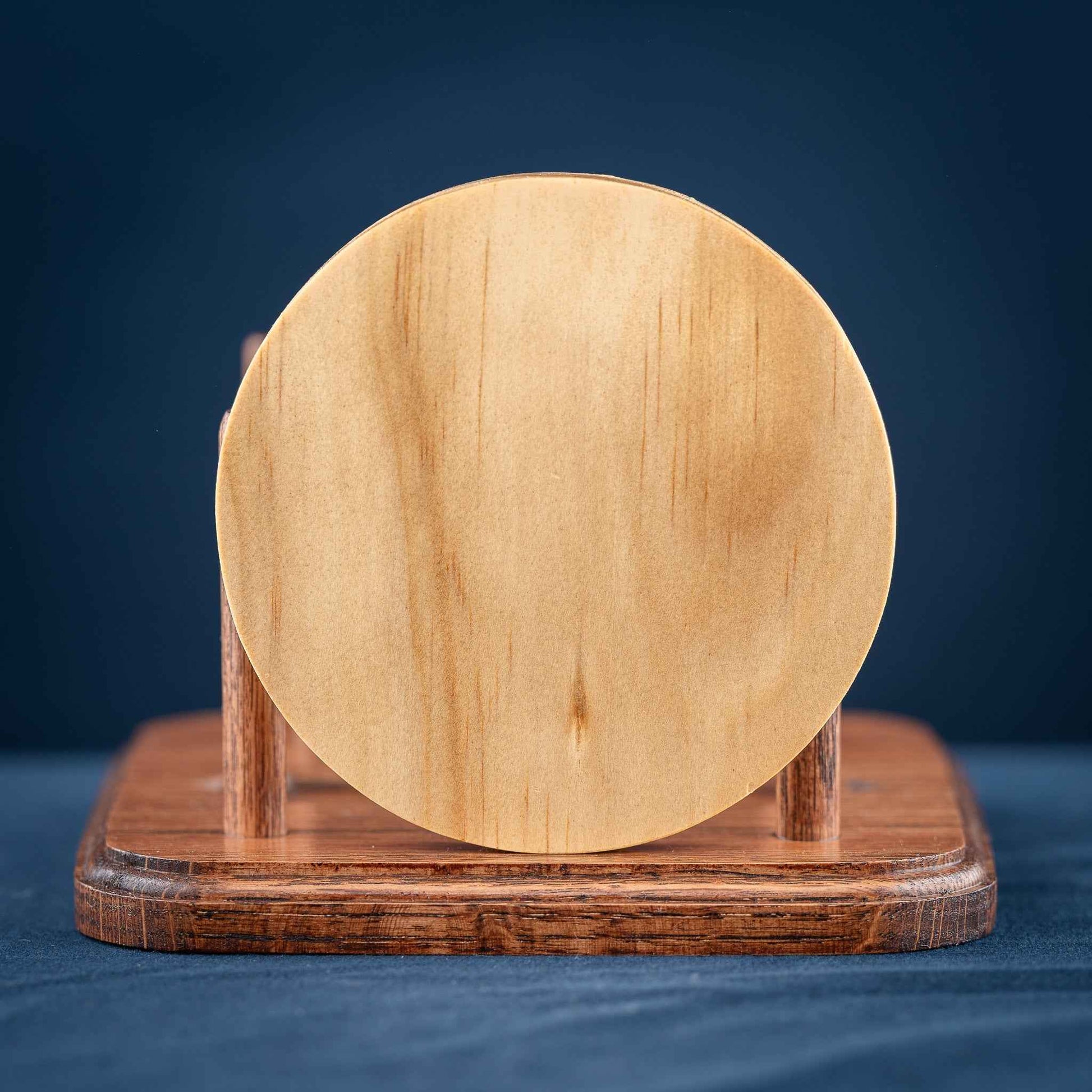 Handmade Carved Wood Mario Mushroom Coasters with Stand: Red, Green, Purple, Gold, and Blue Mushrooms