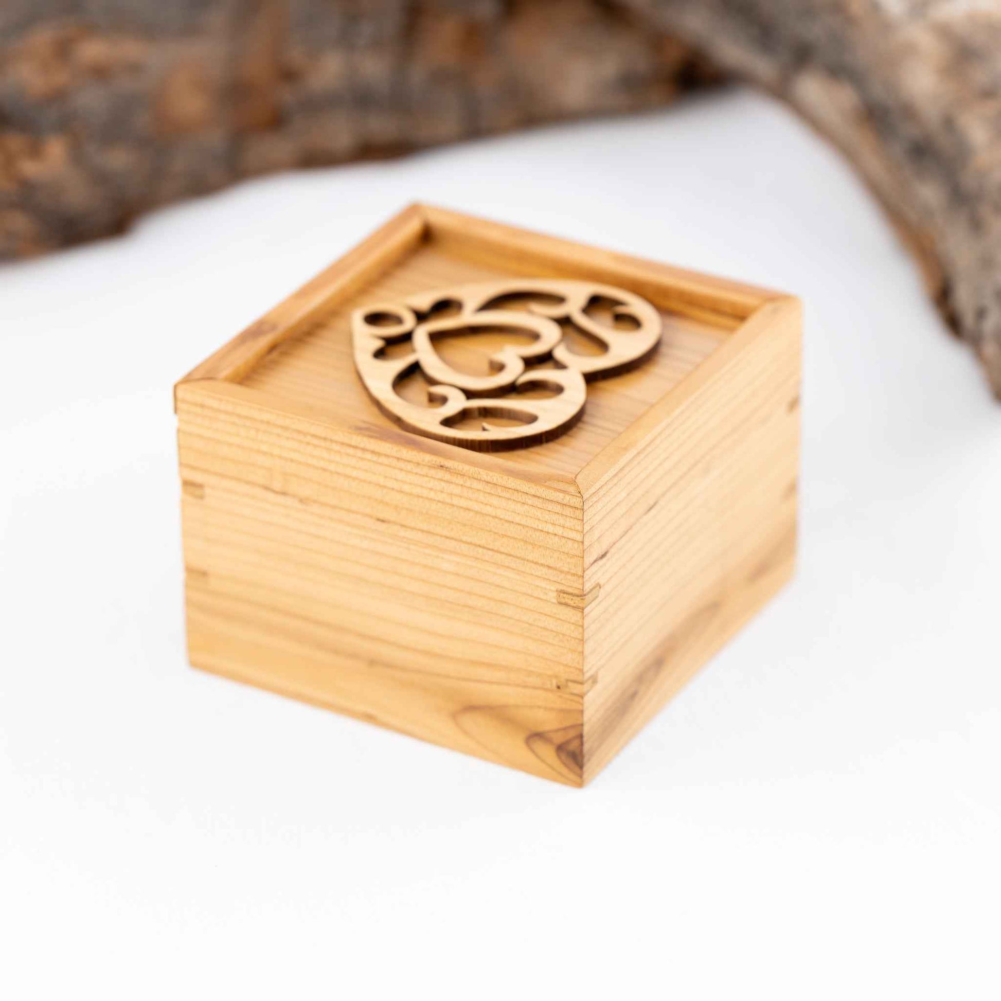 Handmade Small Cedar Wood Zelda Heart Piece Sliding Lid Box