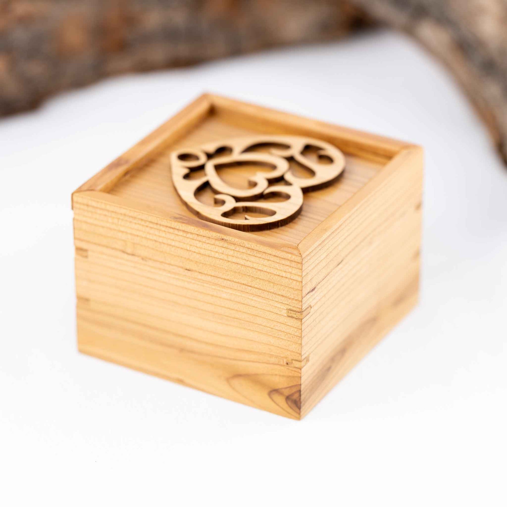 Handmade Small Cedar Wood Zelda Heart Piece Sliding Lid Box