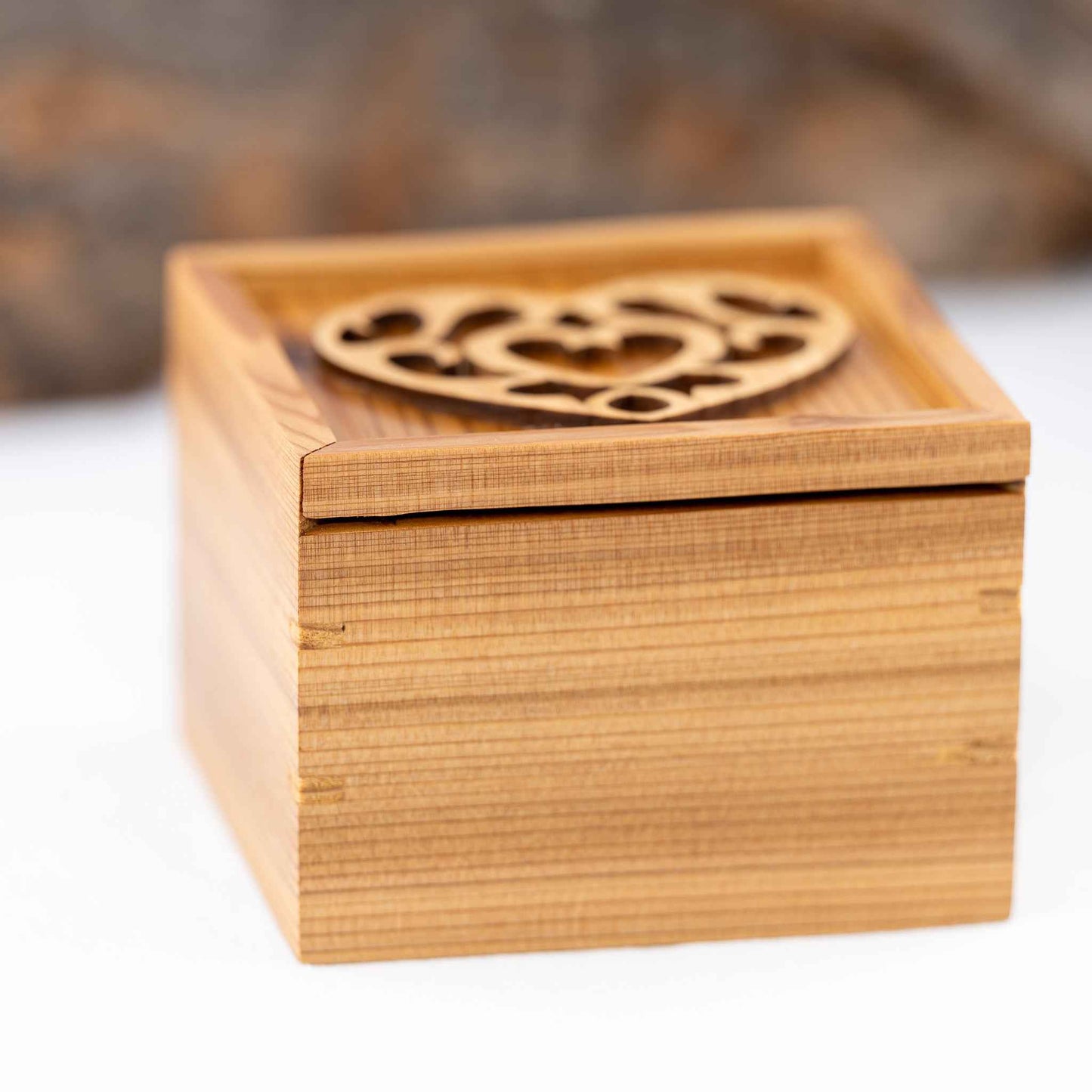 Handmade Small Cedar Wood Zelda Heart Piece Sliding Lid Box