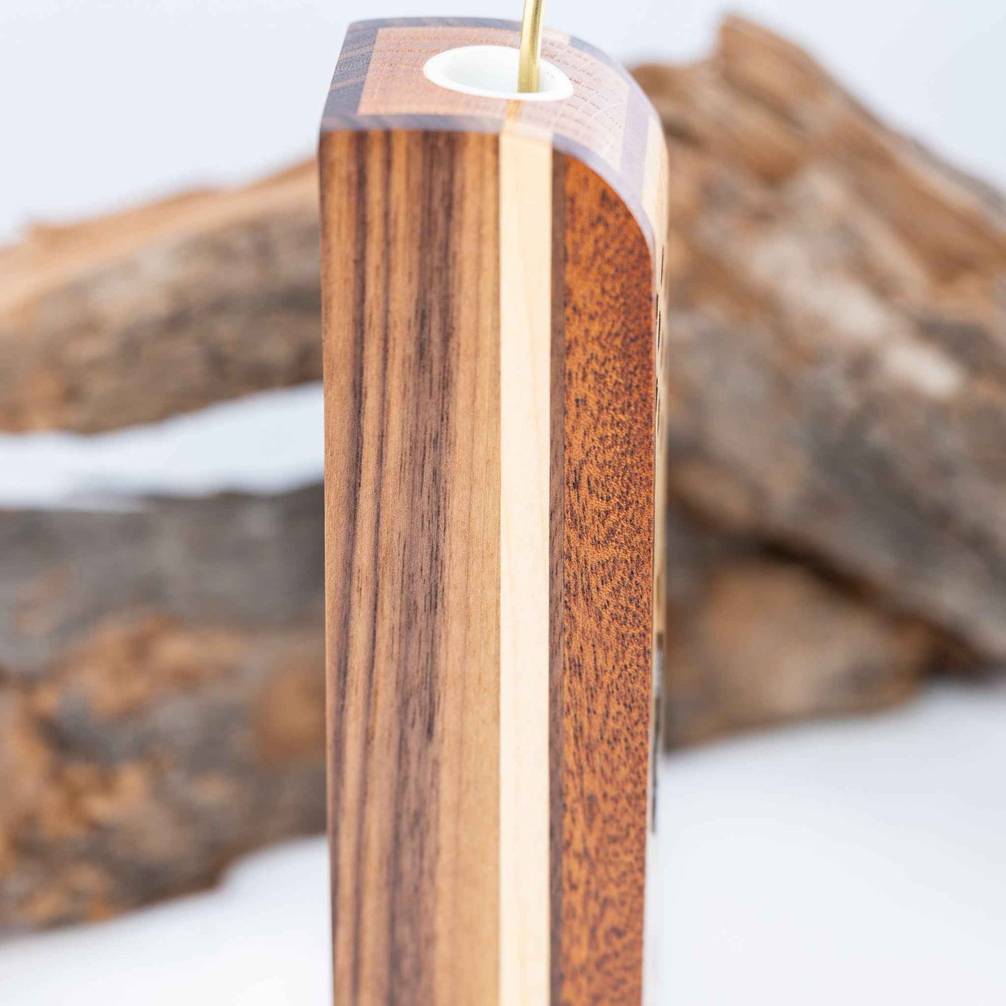 Handmade Wood Zelda Korok Bud Vase with Handmade Wooden Flower