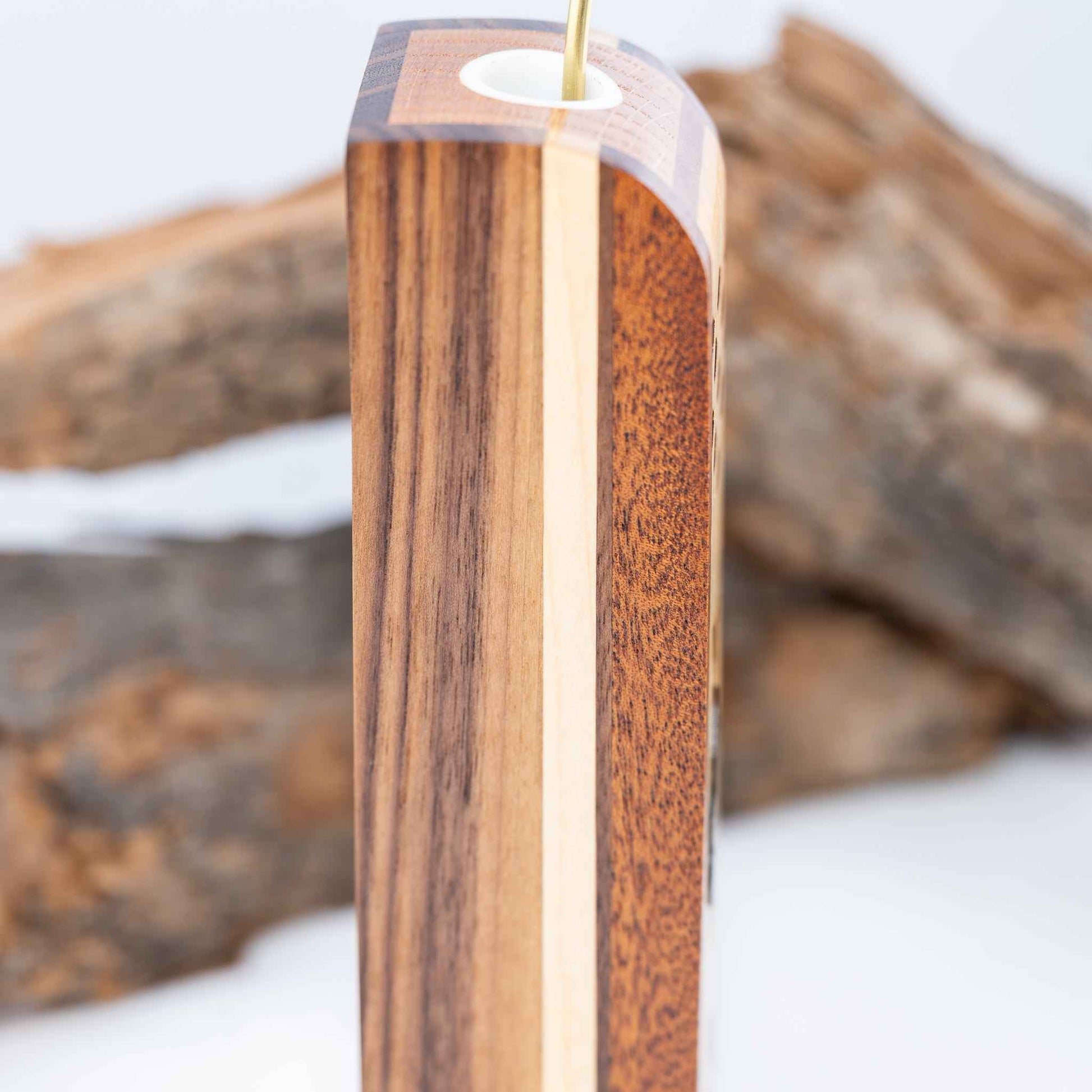 Handmade Wood Zelda Korok Bud Vase with Handmade Wooden Flower