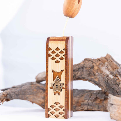 Handmade Wood Zelda Korok Bud Vase with Handmade Wooden Flower