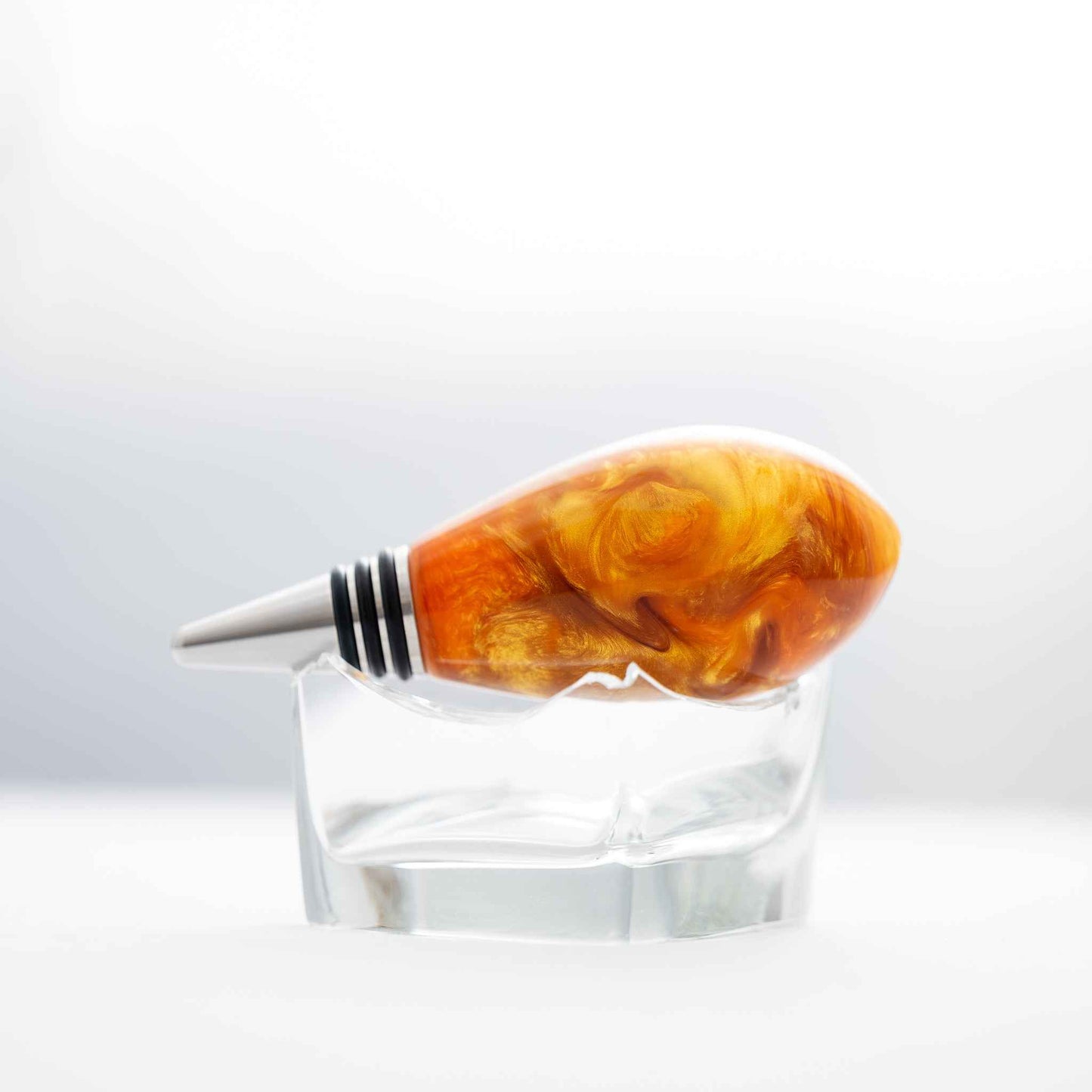 Orange and Gold Teardrop Bottle Stopper