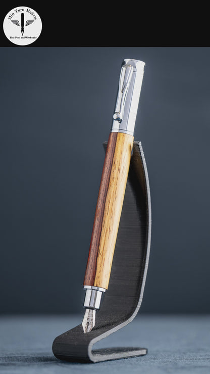 Cocobolo Wood Fountain Pen: Magnetic, Postable Cap