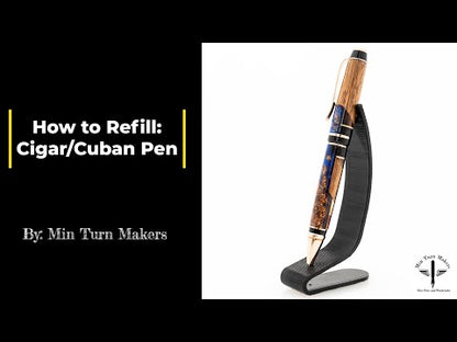A video detailing how to refill a cigar or cuban ballpoint pen