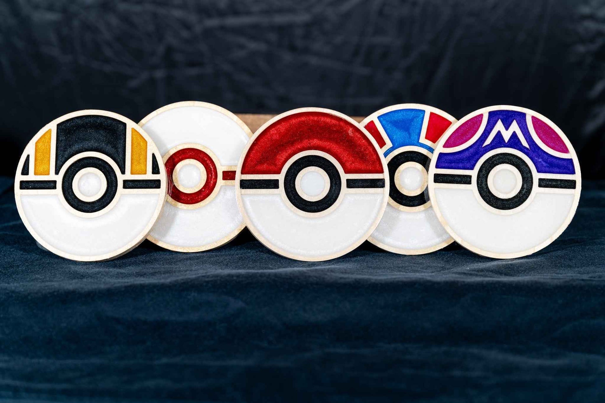 Wood and Resin Pok Ball Coaster Set | Min Turn Makers Wood and Resin Pok Ball Coaster Set | Min Turn Makers