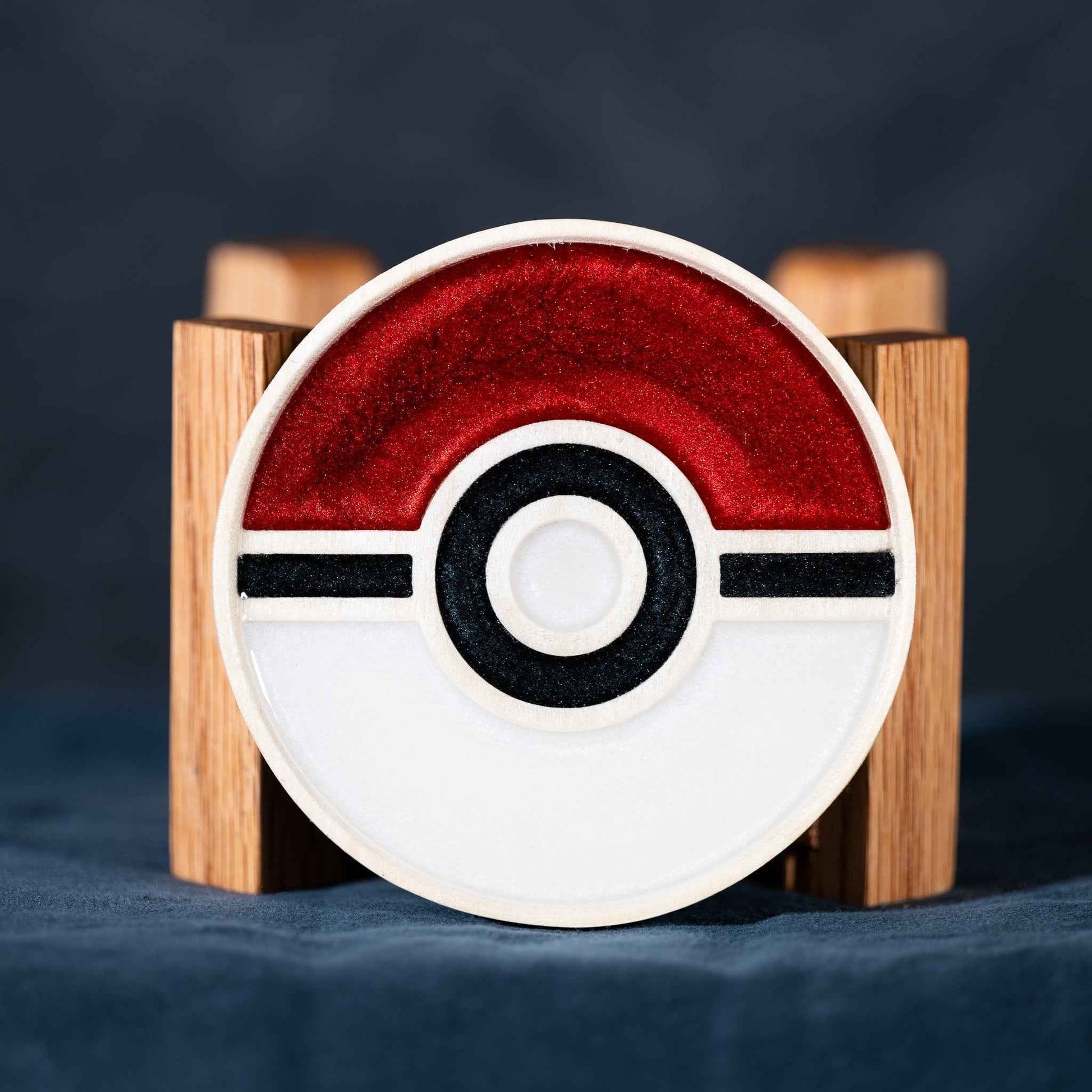 pokemon card coasters Wood and Resin Poké Ball Coaster Set