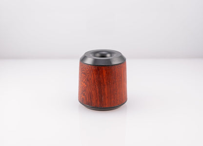 handmade padauk wood pen stand with black enamal plates