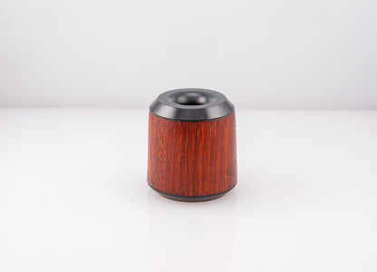 handmade padauk wood pen stand with black enamal plates