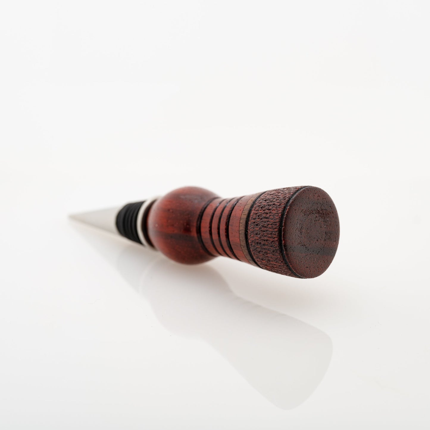 handmade padauk and walnut wood bottle stopper