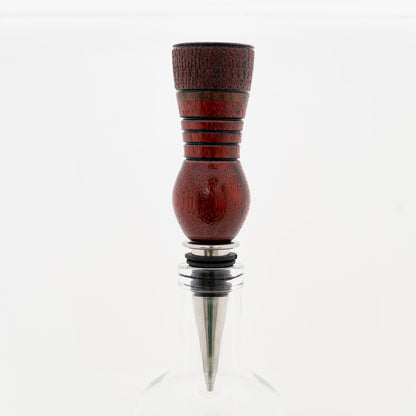 handmade padauk and walnut wood bottle stopper