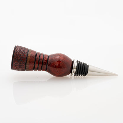 handmade padauk and walnut wood bottle stopper