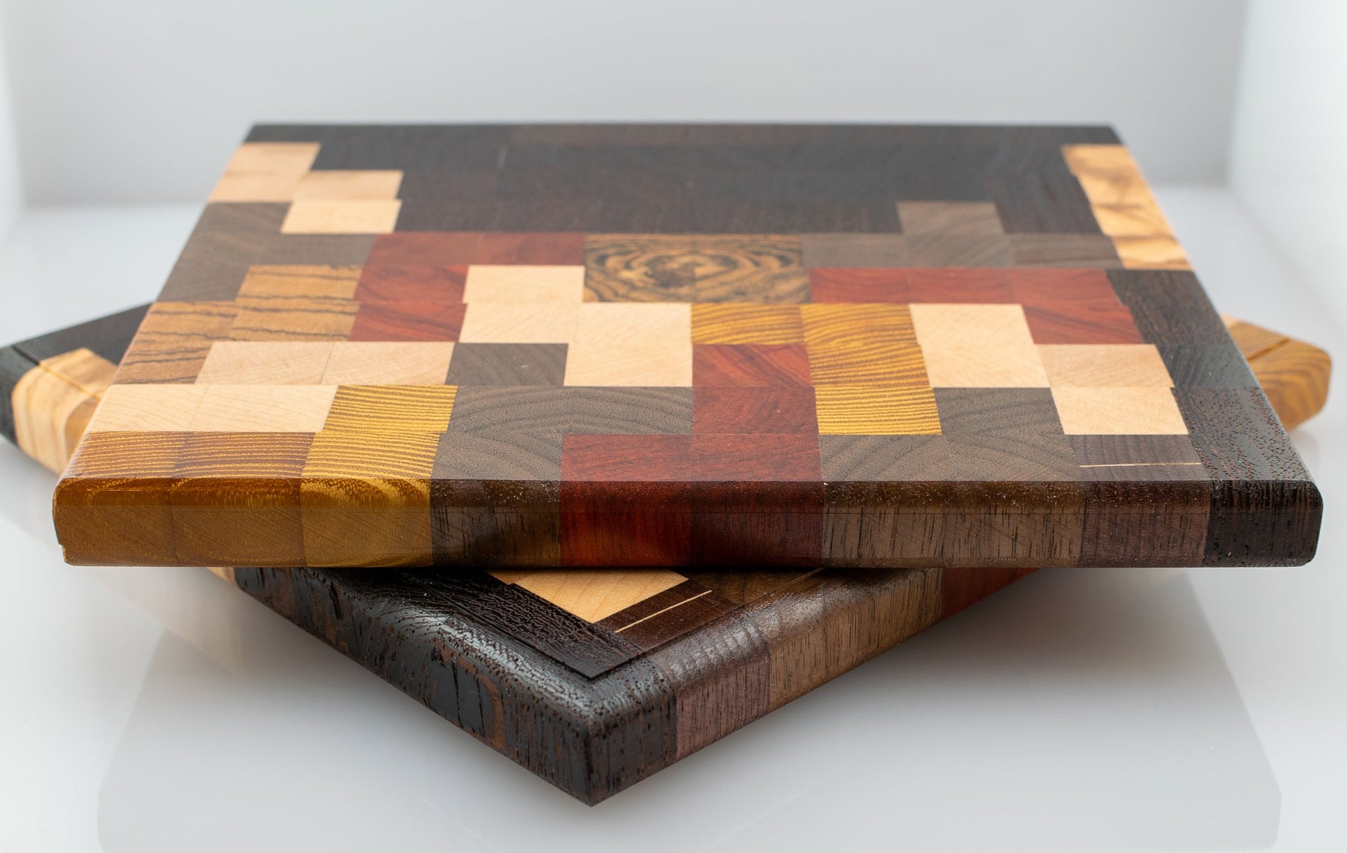 handmade wood trivet inspired by the Tetris video game