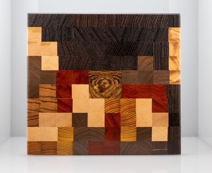 handmade wood trivet inspired by the Tetris video game